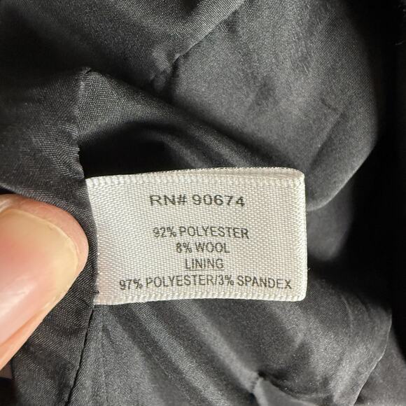 Boston Proper Blazer Jacket Women 12 Black Embellished Sequin Lined Wool Blend - Picture 8 of 12